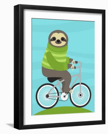 Cycling Sloth-Nancy Lee-Framed Art Print