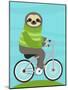 Cycling Sloth-Nancy Lee-Mounted Art Print