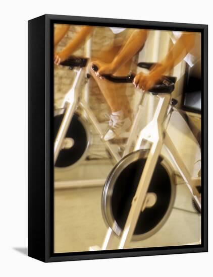 Cycling Spinning Class in Action-null-Framed Stretched Canvas