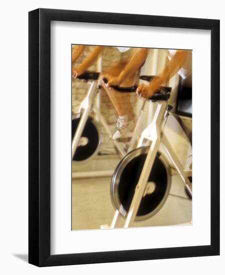 Cycling Spinning Class in Action-null-Framed Premium Photographic Print