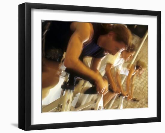 Cycling Spinning Class in Action-null-Framed Photographic Print