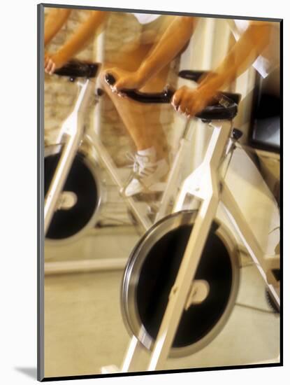 Cycling Spinning Class in Action-null-Mounted Photographic Print