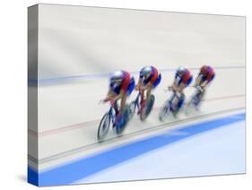 Cycling Team Competing on the Velodrome-Chris Trotman-Stretched Canvas