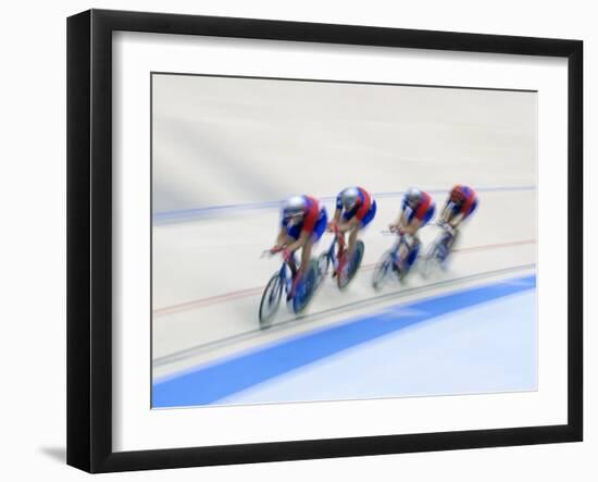 Cycling Team Competing on the Velodrome-Chris Trotman-Framed Premium Photographic Print