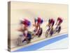 Cycling Team Competing on the Velodrome-Chris Trotman-Stretched Canvas