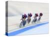 Cycling Team Competing on the Velodrome-Chris Trotman-Stretched Canvas