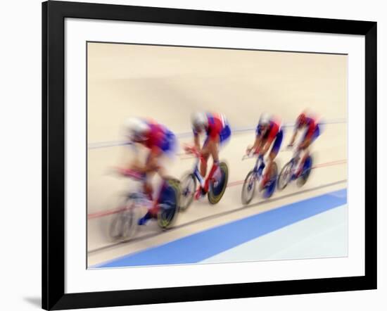 Cycling Team Competing on the Velodrome-Chris Trotman-Framed Photographic Print