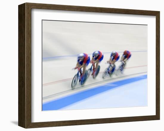 Cycling Team Competing on the Velodrome-Chris Trotman-Framed Photographic Print