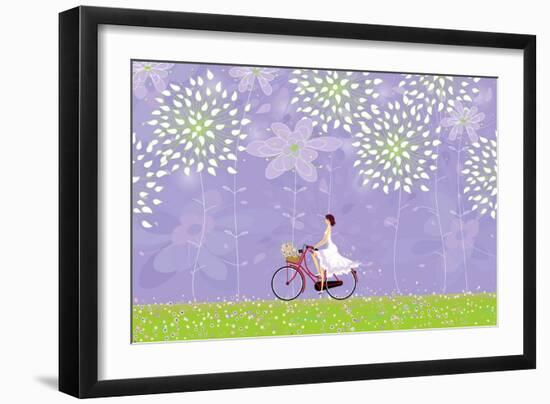 Cycling-Milovelen-Framed Art Print
