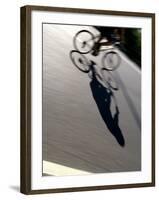 Cyclist and His Shadow-Chris Trotman-Framed Photographic Print