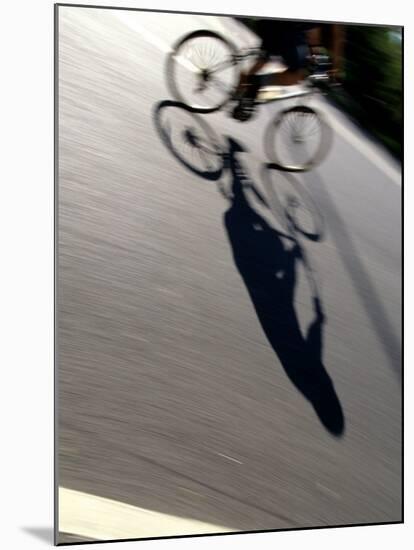 Cyclist and His Shadow-Chris Trotman-Mounted Photographic Print