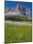 Cyclist and Sassolungo Group, Sella Pass, Trento and Bolzano Provinces, Italian Dolomites, Italy-Frank Fell-Mounted Photographic Print