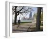 Cyclist by Lake Michigan Shore, Gold Coast District, Chicago, Illinois, USA-Amanda Hall-Framed Photographic Print