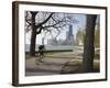 Cyclist by Lake Michigan Shore, Gold Coast District, Chicago, Illinois, USA-Amanda Hall-Framed Photographic Print