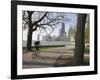 Cyclist by Lake Michigan Shore, Gold Coast District, Chicago, Illinois, USA-Amanda Hall-Framed Photographic Print