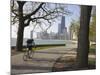 Cyclist by Lake Michigan Shore, Gold Coast District, Chicago, Illinois, USA-Amanda Hall-Mounted Photographic Print