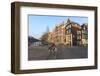 Cyclist Crossing a Bridge over Keizersgracht Canal, Amsterdam, Netherlands, Europe-Amanda Hall-Framed Photographic Print