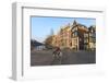 Cyclist Crossing a Bridge over Keizersgracht Canal, Amsterdam, Netherlands, Europe-Amanda Hall-Framed Photographic Print