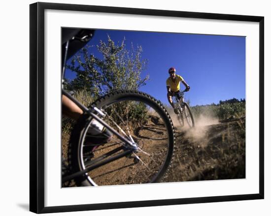 Cyclist in a Mountain Biking Race, Denver, Colorado, USA-null-Framed Photographic Print