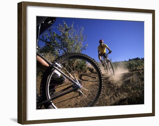 Cyclist in a Mountain Biking Race, Denver, Colorado, USA-null-Framed Photographic Print