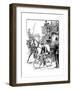 Cyclist in Busy London Traffic Riding a Machine of the Rover Safety Type, 1895-Stephen T Dadd-Framed Giclee Print