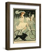 Cyclist in the Bois-null-Framed Photographic Print