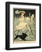 Cyclist in the Bois-null-Framed Photographic Print