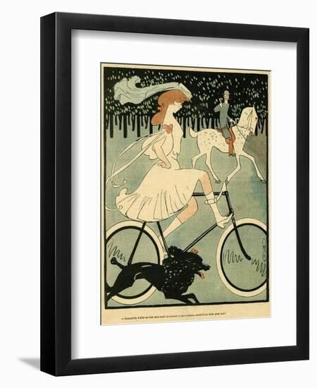 Cyclist in the Bois-null-Framed Photographic Print