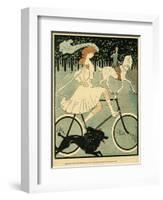 Cyclist in the Bois-null-Framed Photographic Print