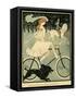 Cyclist in the Bois-null-Framed Stretched Canvas