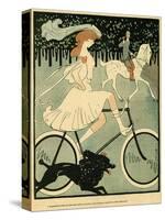 Cyclist in the Bois-null-Stretched Canvas