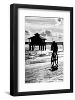 Cyclist on a Florida Beach at Sunset-Philippe Hugonnard-Framed Photographic Print