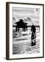 Cyclist on a Florida Beach at Sunset-Philippe Hugonnard-Framed Photographic Print