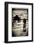 Cyclist on a Florida Beach at Sunset-Philippe Hugonnard-Framed Photographic Print