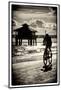 Cyclist on a Florida Beach at Sunset-Philippe Hugonnard-Mounted Photographic Print