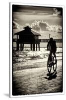 Cyclist on a Florida Beach at Sunset-Philippe Hugonnard-Stretched Canvas