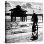 Cyclist on a Florida Beach at Sunset-Philippe Hugonnard-Stretched Canvas