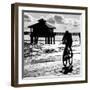 Cyclist on a Florida Beach at Sunset-Philippe Hugonnard-Framed Photographic Print