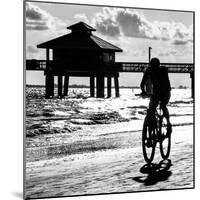 Cyclist on a Florida Beach at Sunset-Philippe Hugonnard-Mounted Photographic Print