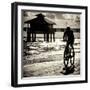 Cyclist on a Florida Beach at Sunset-Philippe Hugonnard-Framed Photographic Print