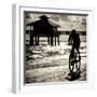 Cyclist on a Florida Beach at Sunset-Philippe Hugonnard-Framed Photographic Print