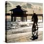 Cyclist on a Florida Beach at Sunset-Philippe Hugonnard-Stretched Canvas