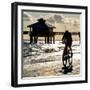 Cyclist on a Florida Beach at Sunset-Philippe Hugonnard-Framed Photographic Print