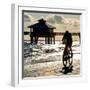 Cyclist on a Florida Beach at Sunset-Philippe Hugonnard-Framed Photographic Print