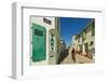 Cyclist on Rue Lamathe in the island's principal western town, Ars en Re, Ile de Re, Charente-Marit-Robert Francis-Framed Photographic Print