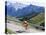 Cyclist Riding Over Sella Pass, 2244M, Dolomites, Alto Adige, Italy-Richard Nebesky-Stretched Canvas