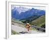 Cyclist Riding Over Sella Pass, 2244M, Dolomites, Alto Adige, Italy-Richard Nebesky-Framed Photographic Print