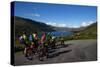 Cyclists Above Lough Nafooey, Shot from the County Mayo Side of the Border-null-Stretched Canvas
