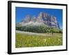 Cyclists and Sassolungo Group, Sella Pass, Trento and Bolzano Provinces, Italian Dolomites, Italy-Frank Fell-Framed Photographic Print