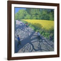 Cyclists and Yellow Field, Kedleston, Derby-Andrew Macara-Framed Giclee Print